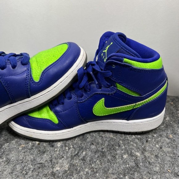Nike Air Jordan 1 Retro High PS Kids Concord Electric Green Blue 705300-407 4.5Y - Picture 9 of 16